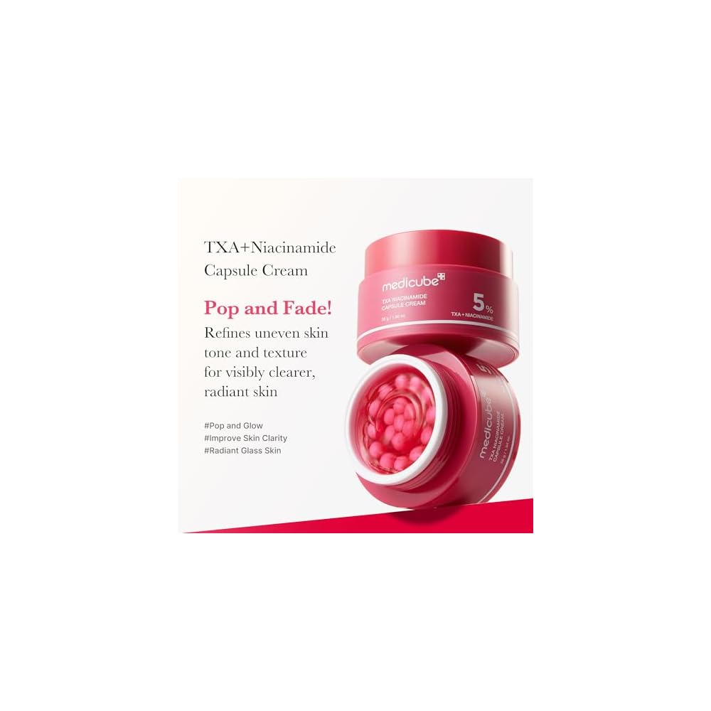 Medicube TXA+Niacinamide Capsule Cream Dual Radiance Moisturizer, Ideal for Use After Spot Care For Uneven Skin Tone, Texture & Hydration 99% Pure Tranexamic Acid Korean Skincare 1.94oz