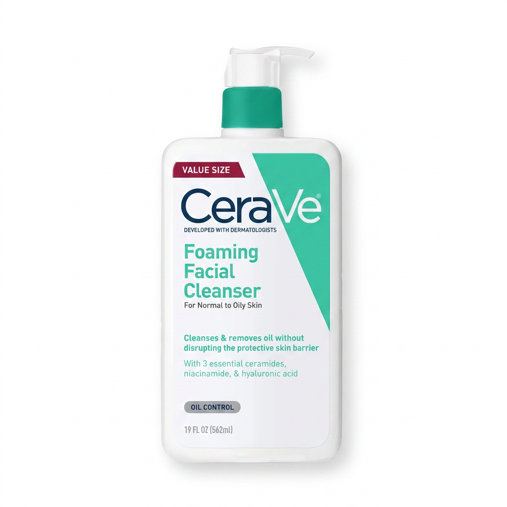 CeraVe Foaming Facial Cleanser Makeup Remover and Daily Face Wash for Oily Skin, 236Ml