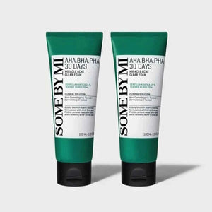SOME BY MI AHA BHA PHA 30 Days Miracle Acne Clear Foam 100ml + 100ml - K-Beauty