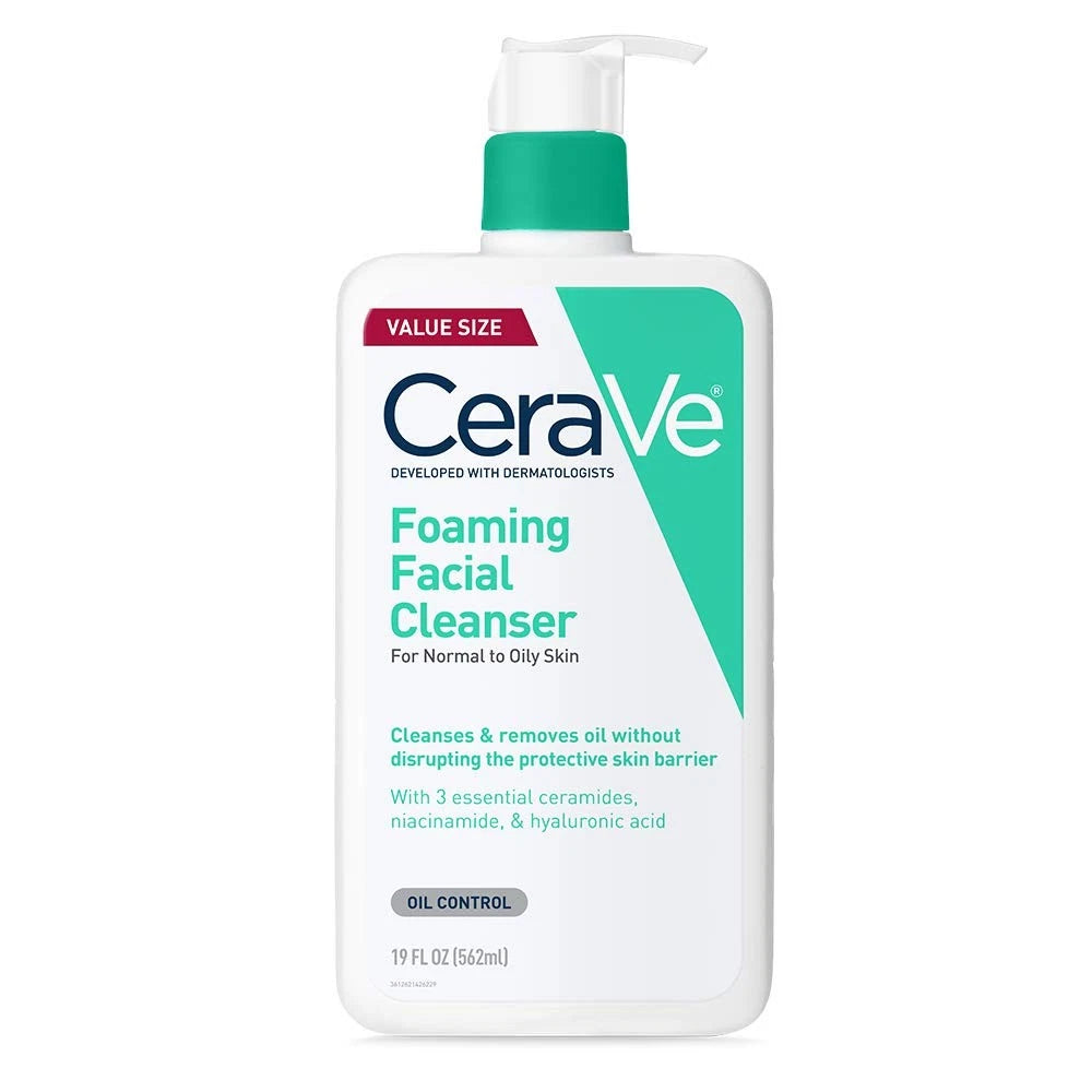 CeraVe Foaming Facial Cleanser Makeup Remover and Daily Face Wash for Oily Skin, 473 Ml