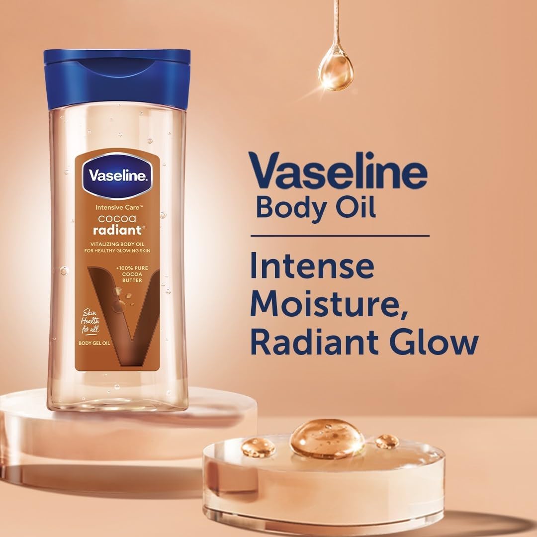 Vaseline Intensive Care Cocoa Radiant Body Gel Oil with Cocoa Butter 200ml