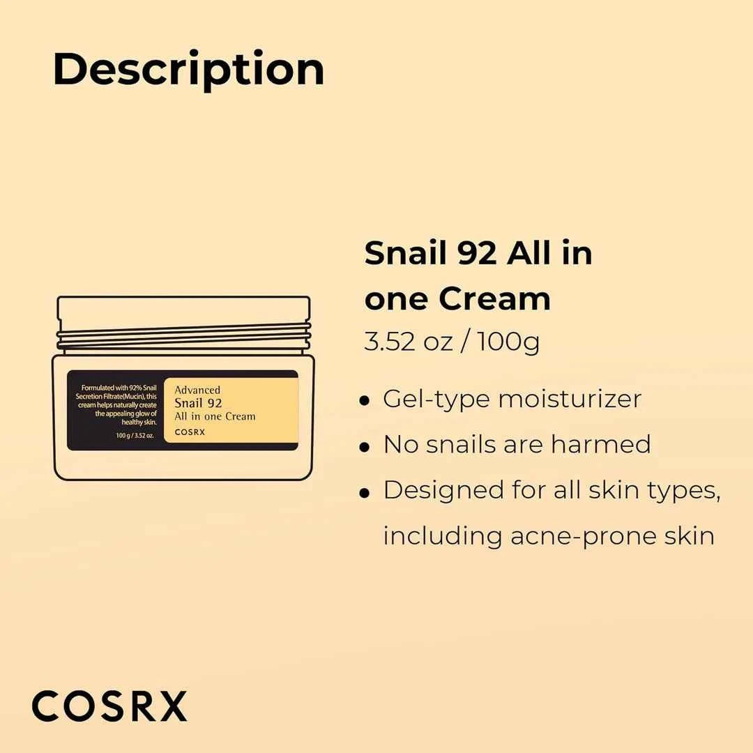 COSRX Advanced Snail 92 All in-1 Cream - 100g
