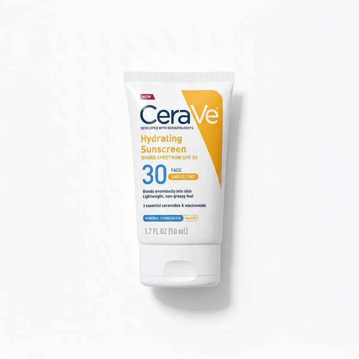 CeraVe Tinted Sunscreen with SPF 30 | Hydrating Mineral Sunscreen 50ml